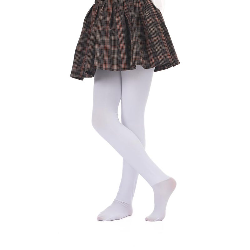 EVERSWE Girls Winter Warm Fleece Lined Tights Thick Dance Tights (9-11, White) - Image 4